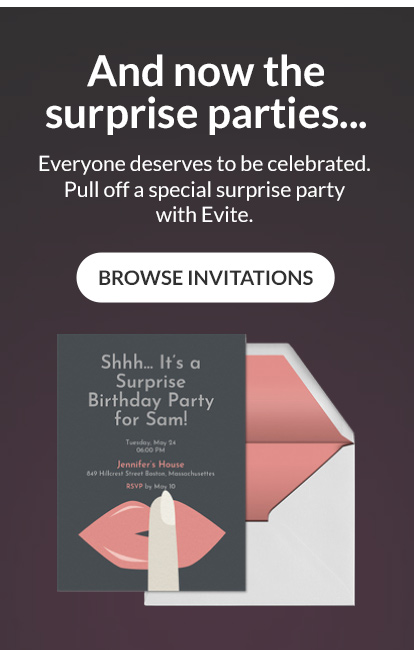 Browse Surprise Party Invitations!