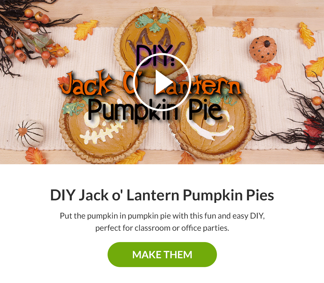 DIY Jack o' Lantern Pumpkin Pies. Make Them!