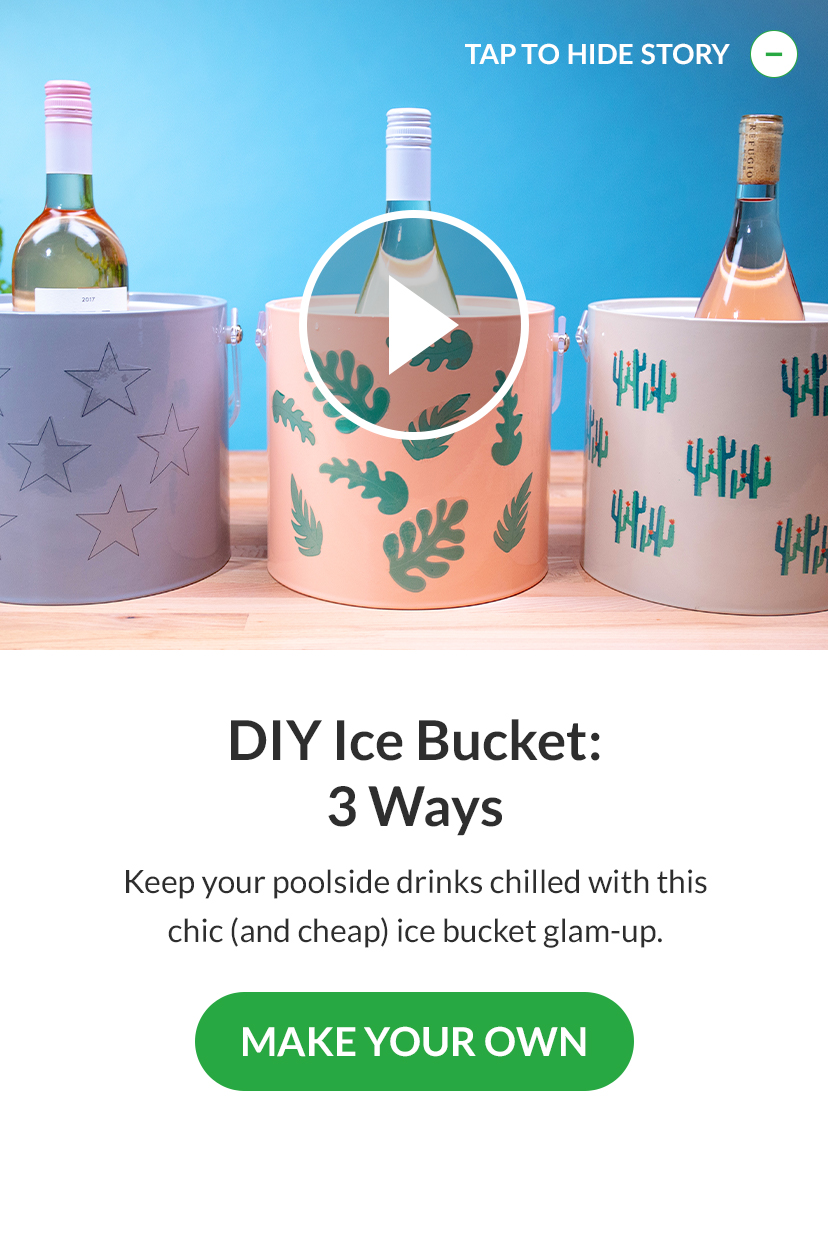 Keep your poolside drinks chilled with this chic (and cheap) ice bucket glam-up. MAKE YOUR OWN!