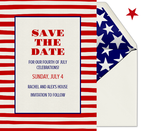 July 4th Save The Date Card image