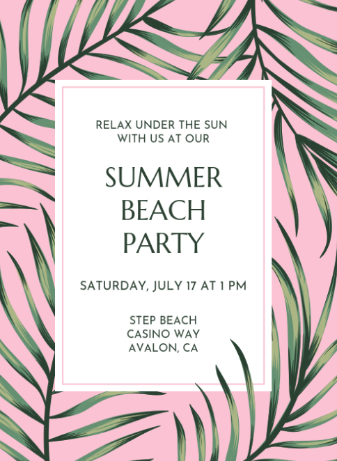 Beach Party Invitation image