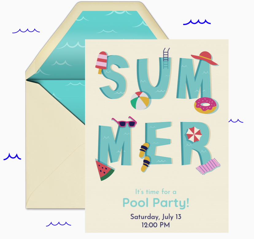 Pool Party Invitation image