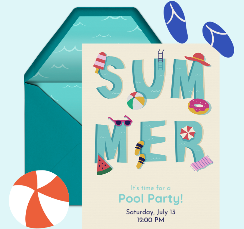 Summer Pool invitation