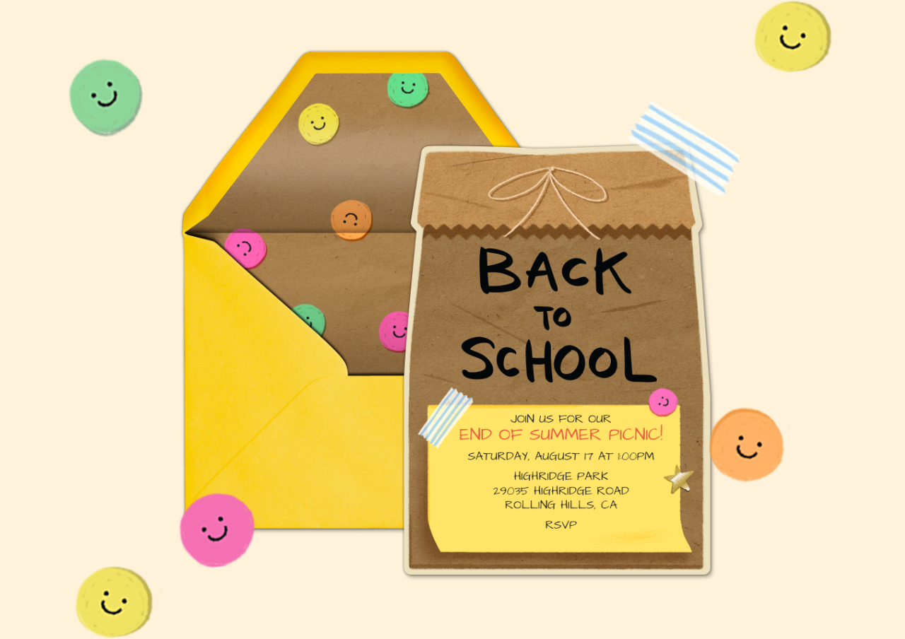 Back to School Picnic Invitation