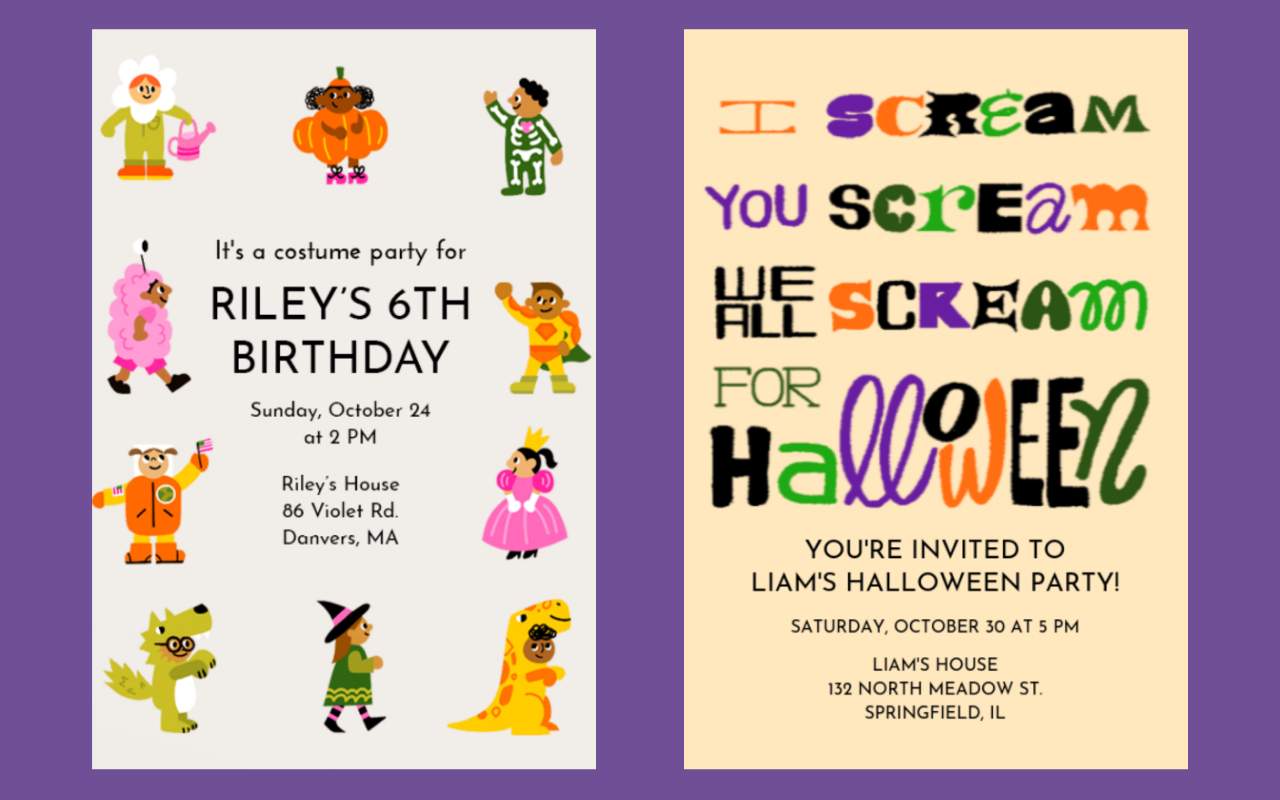 Kids Halloween Party Invitations
