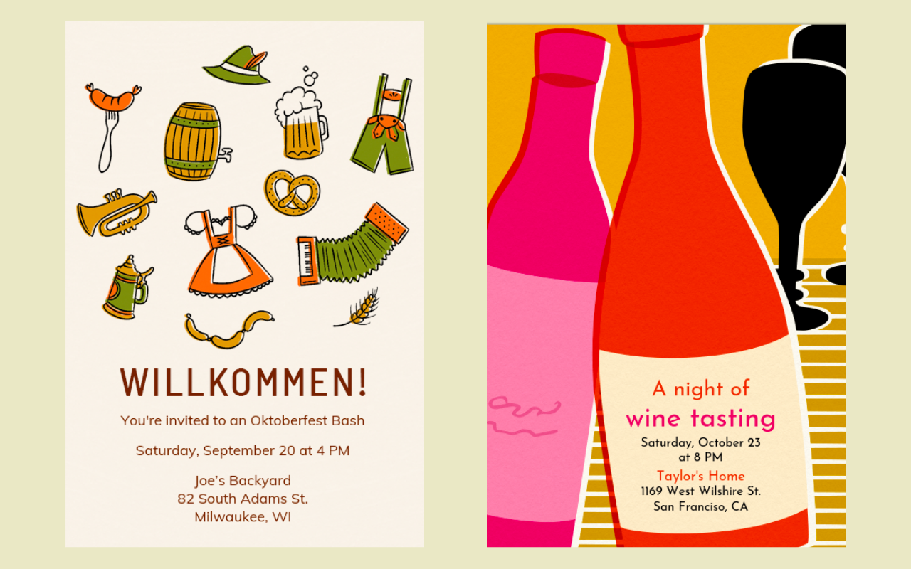 Oktoberfest & Wine Tasting Invitations