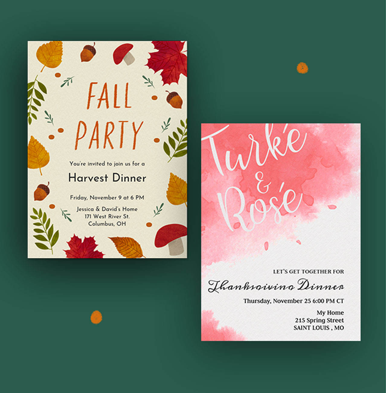Fall invitations