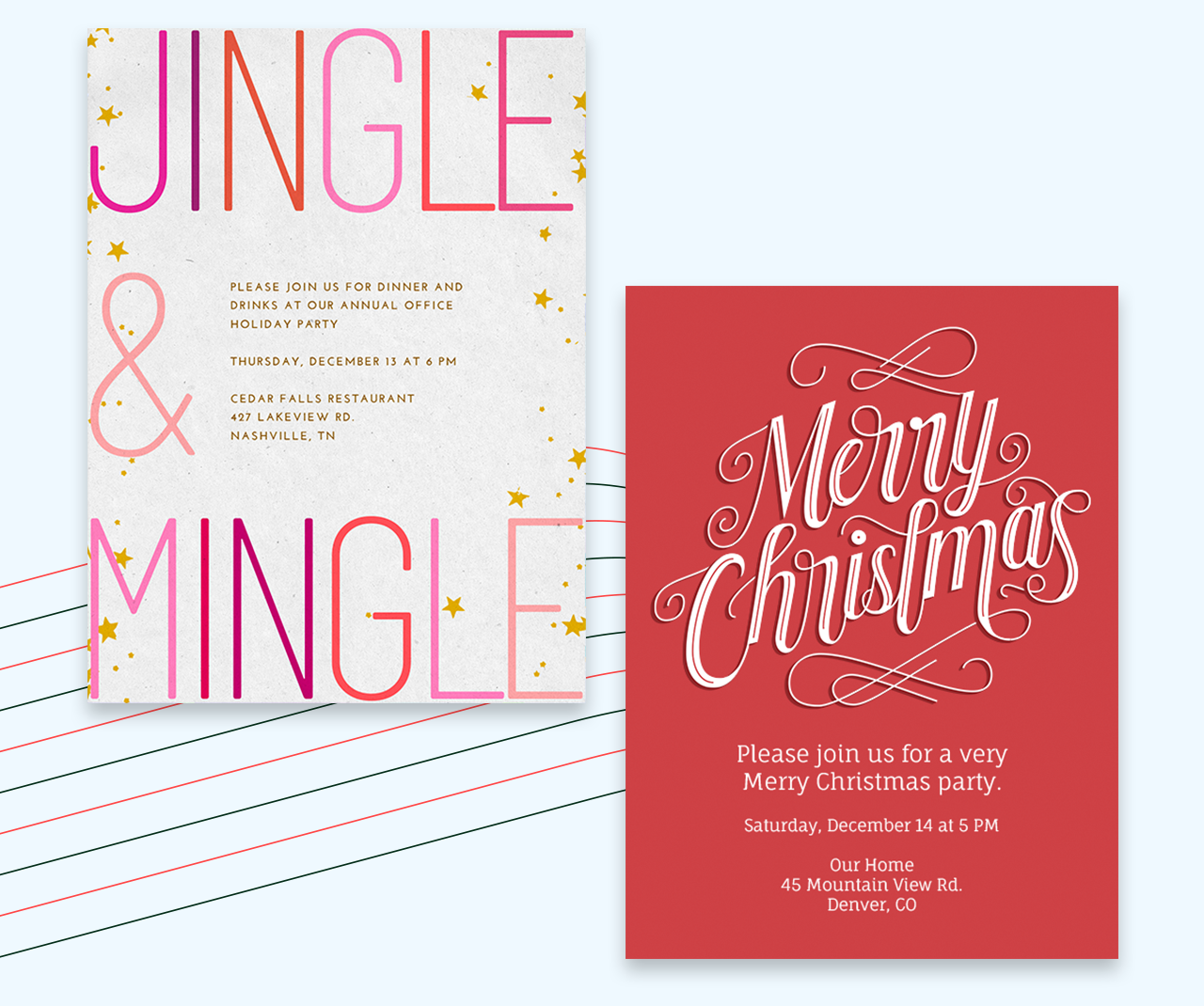 Holiday invitations