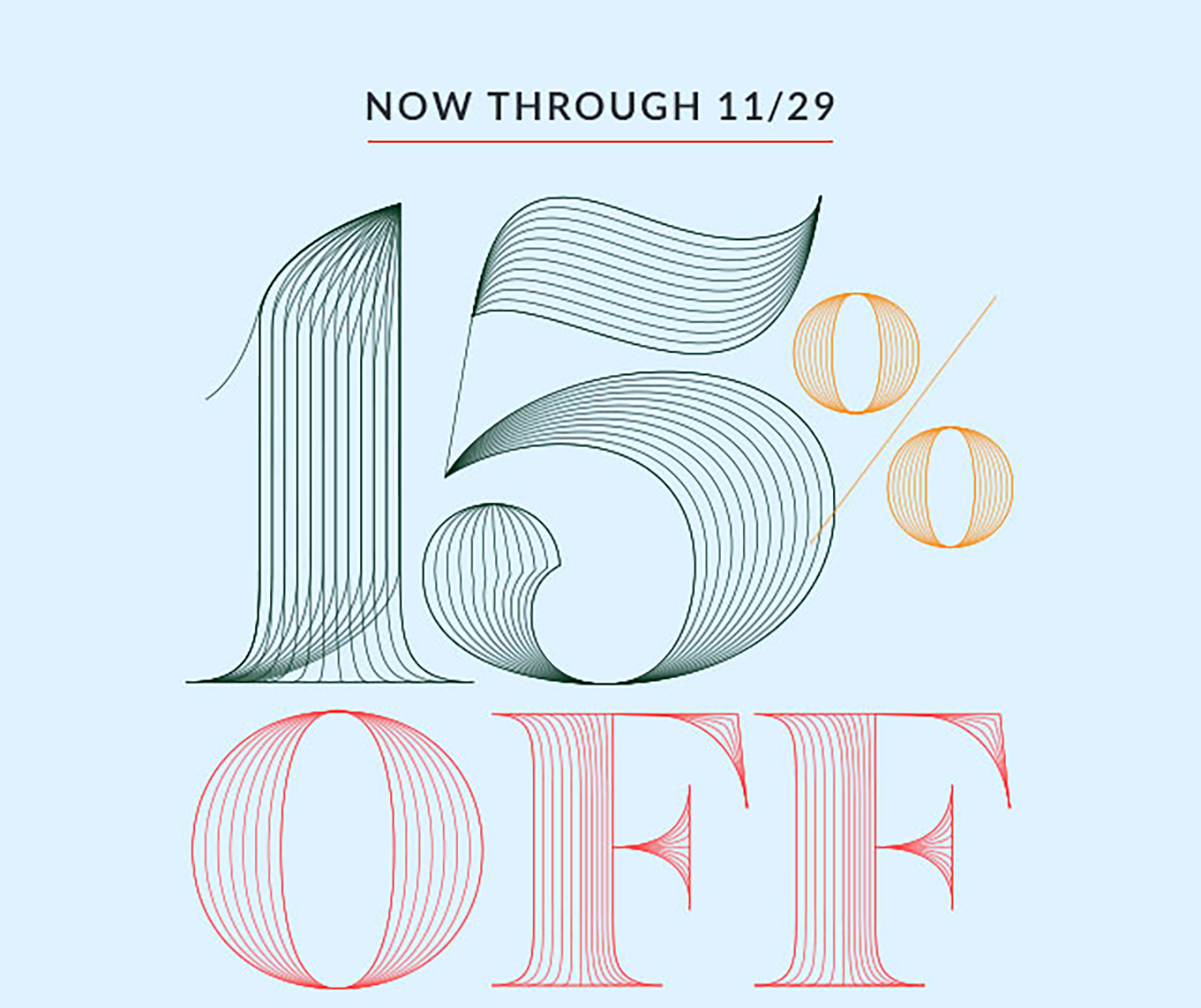 Time to celebrate 15% off
