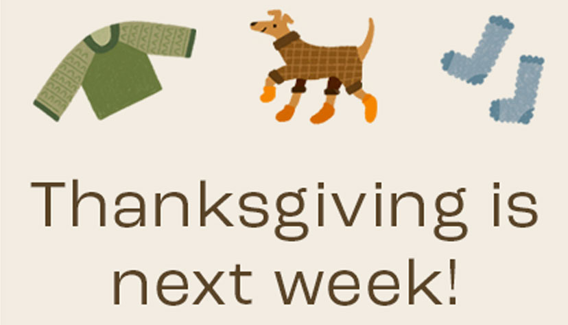 Thanksgiving is next week!