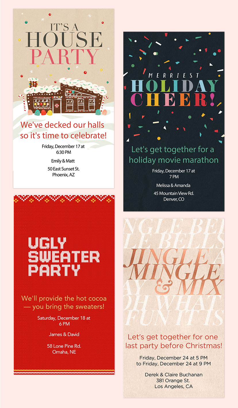 Free holiday party invitations