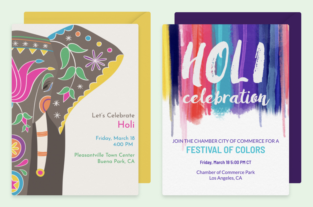 Holi Invitations