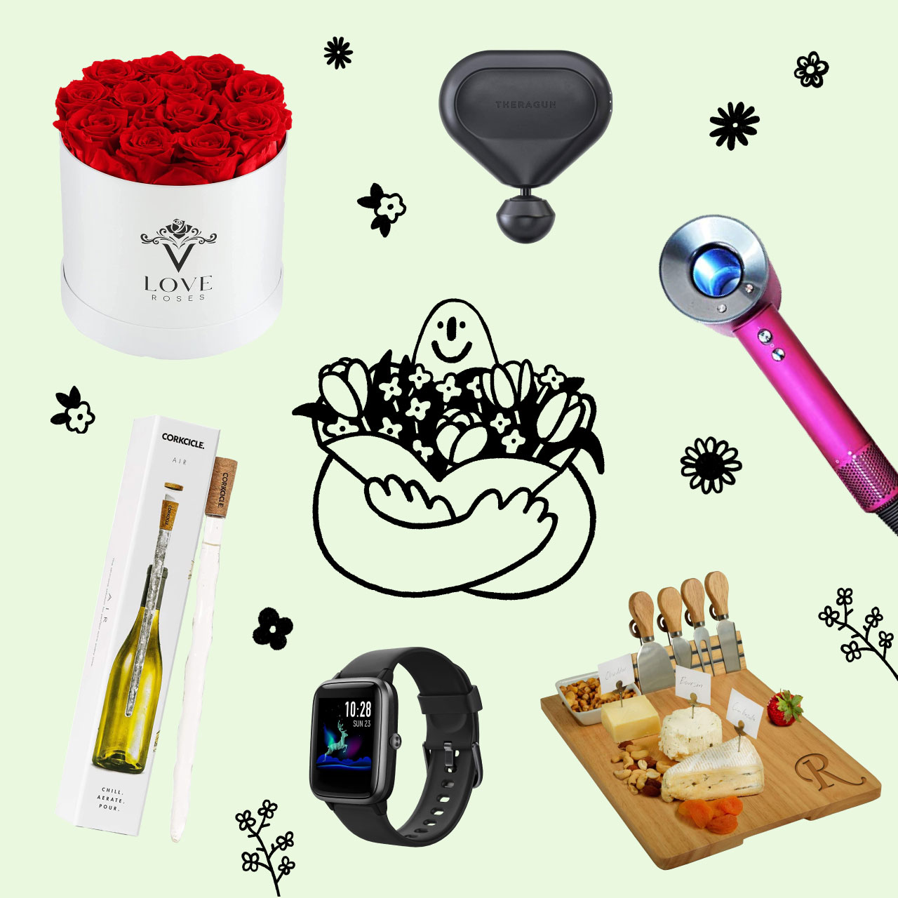 Assortment of gift ideas for Mother's Day