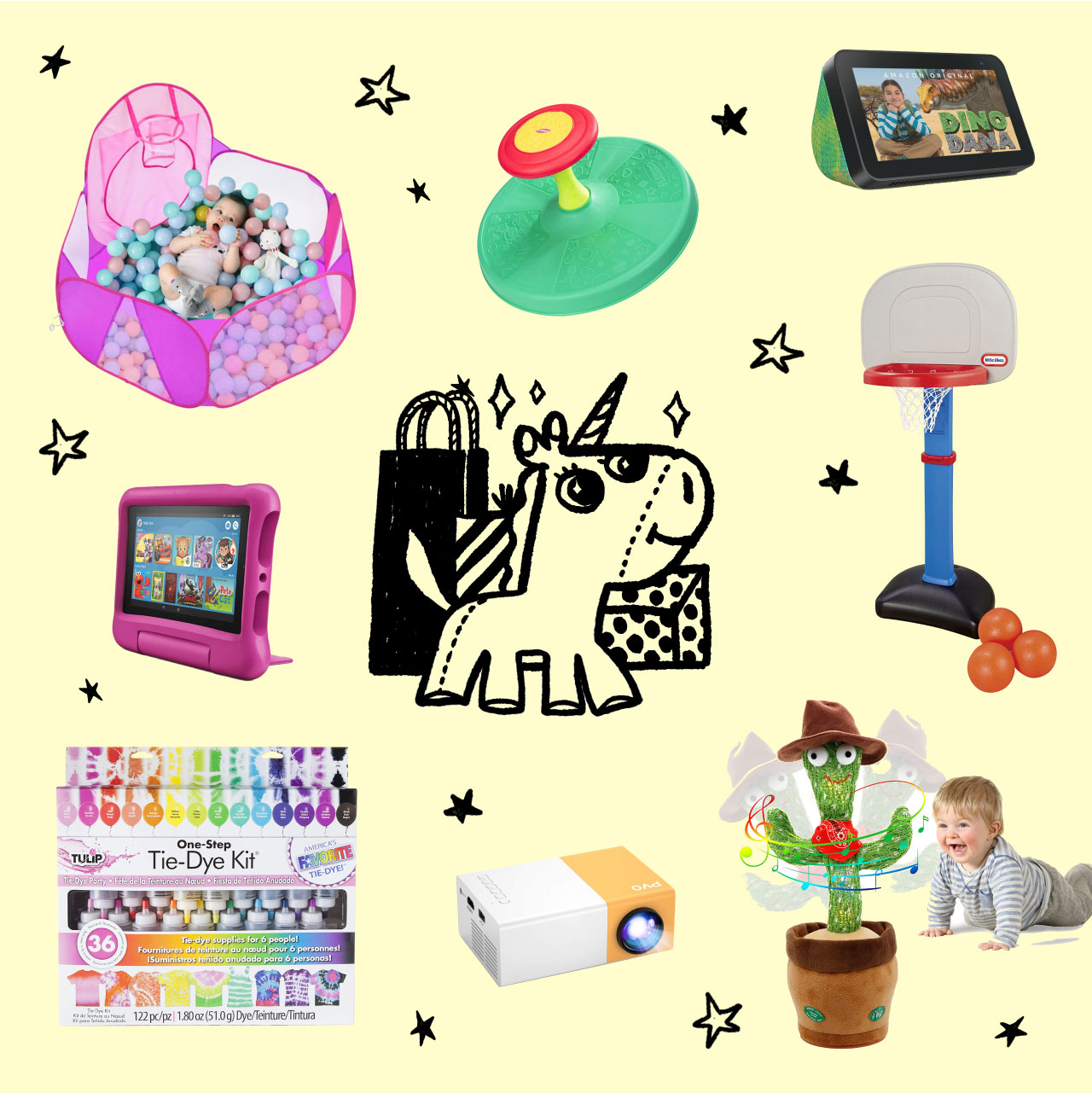 Assortment of birthday gifts for kids