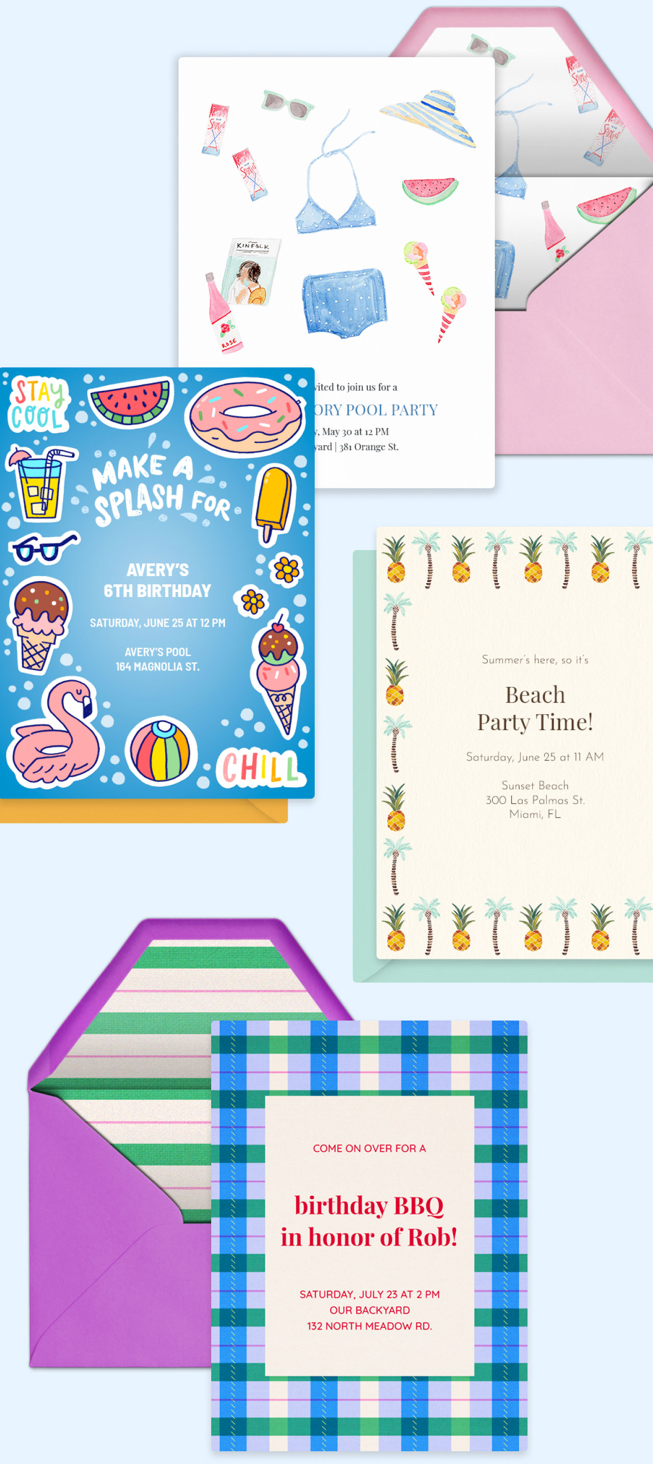 Pool Party & Outdoor Fun invitations