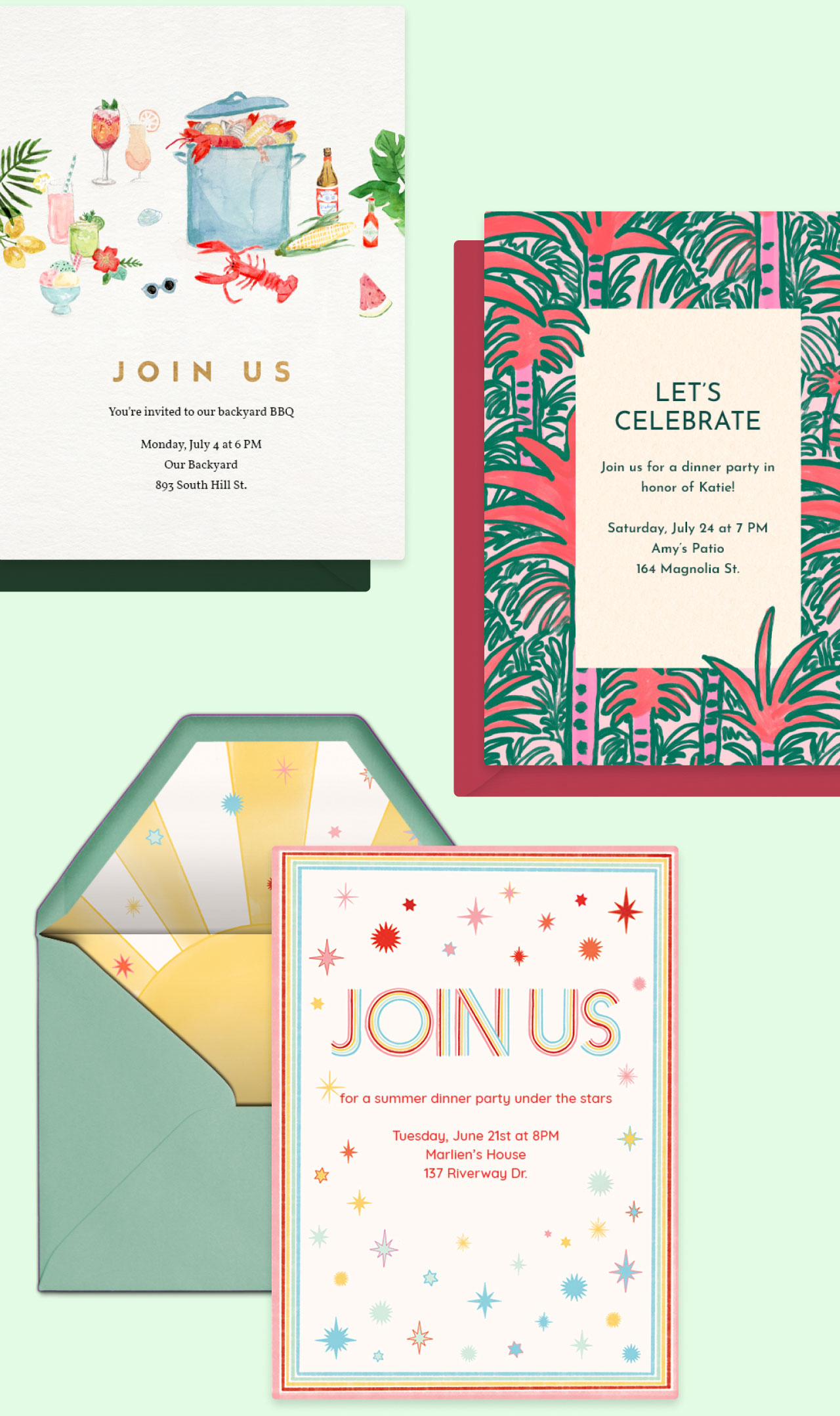 Dinner party invitations