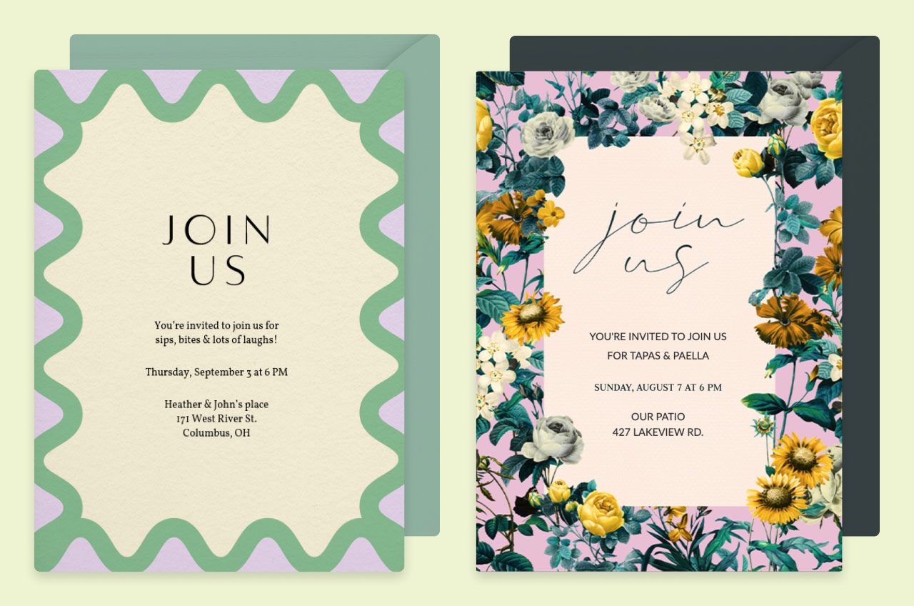 Dinner party invitations