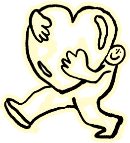 Illustration of a person carrying a heart