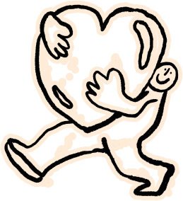 Illustration of a person carrying a heart