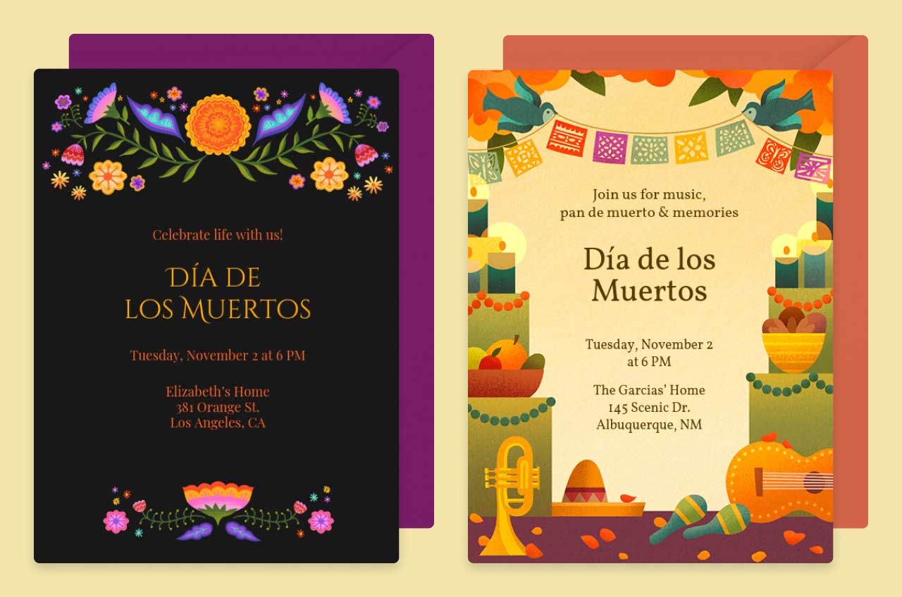 Feliz Dia de los Muertos invitations