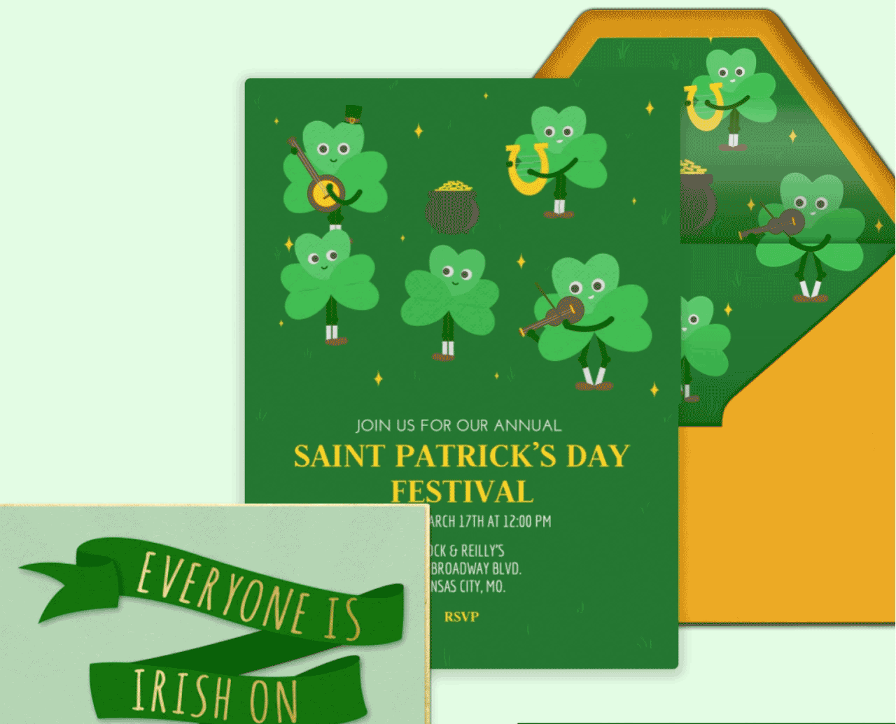St Patricks Day invitations
