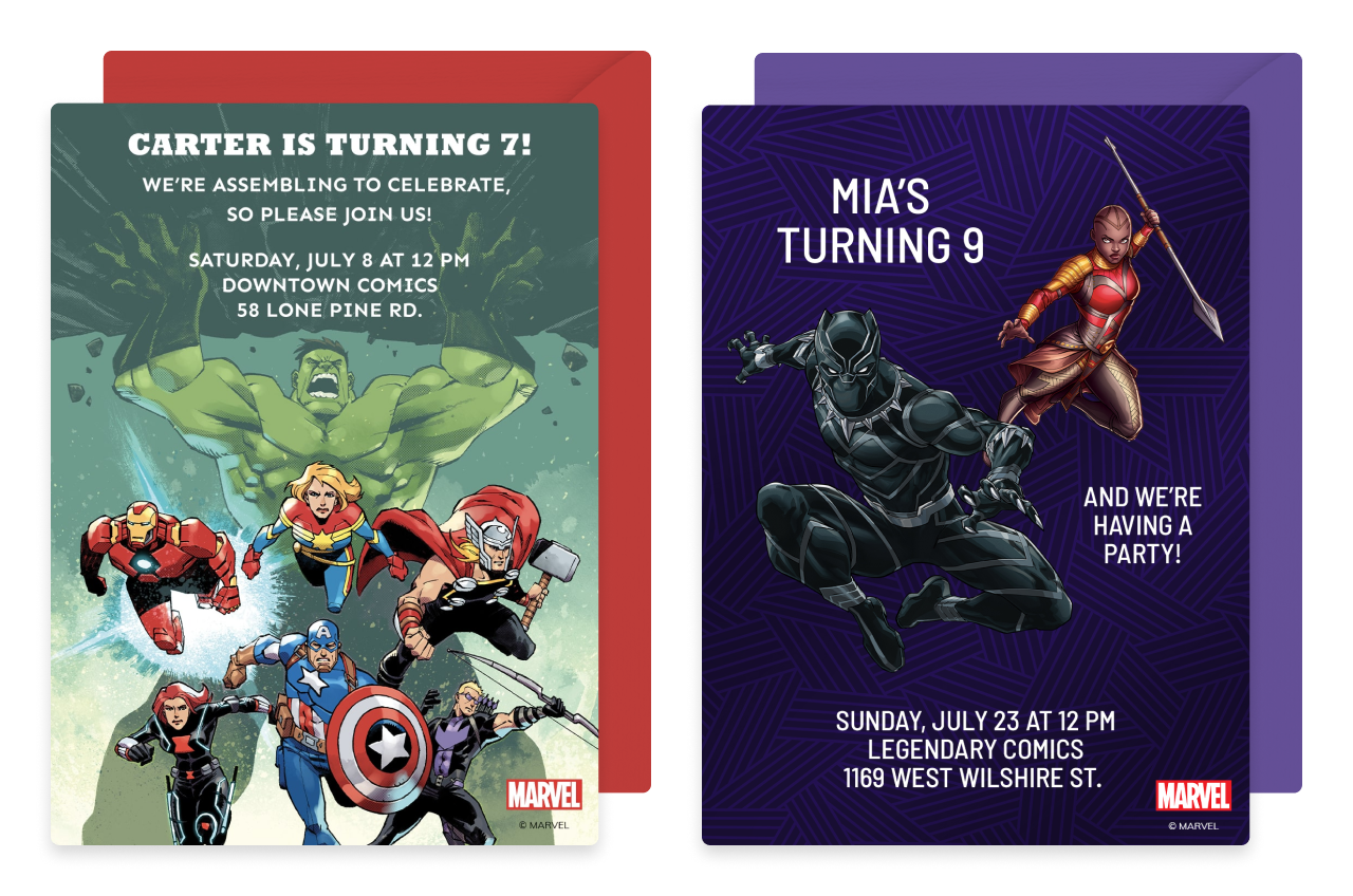Marvel Disney Invitations