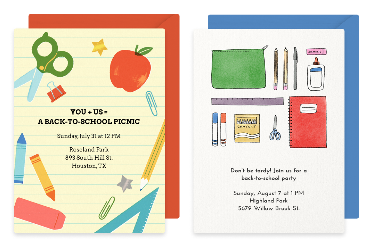 Back To School Invitations 