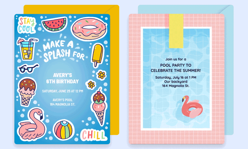 Pool Party Invitations